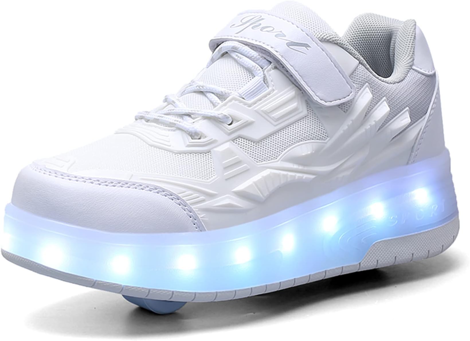 HOSIMYKids Trainers Roller Skates Shoes with Wheels for Girls Boys LED Strips Light Up Rollerskates Inline Skates Cross Trainer Fashion Wheel Skateboard Hover Shoes