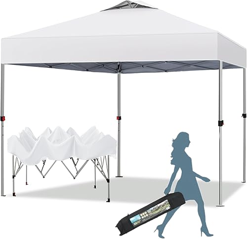 Miniatura 29 de MFSTUDIO Carpa Desplegable de 10x10 pies, Refugio Gazebo Sombra Solar Toldos Impermeables Patio Portátil Carpas con Malla Desplegables para Playa,