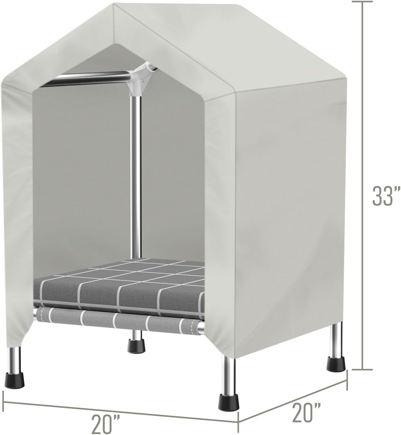 Elevated Dog House with Soft Cushion Insert - Comfortable Pet Home with Elevated Design, Sturdy Dog Shelter for Indoor/Outdoor Use,Perfect for Pets (Small)