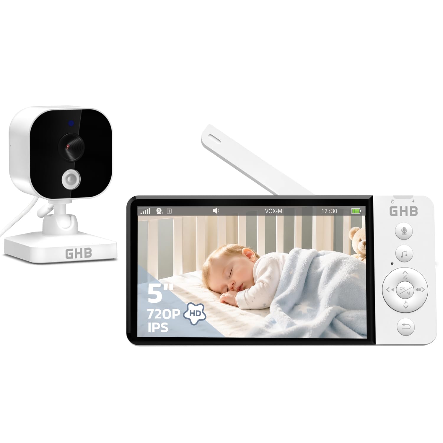 ghb babyphone caméra 5" écran