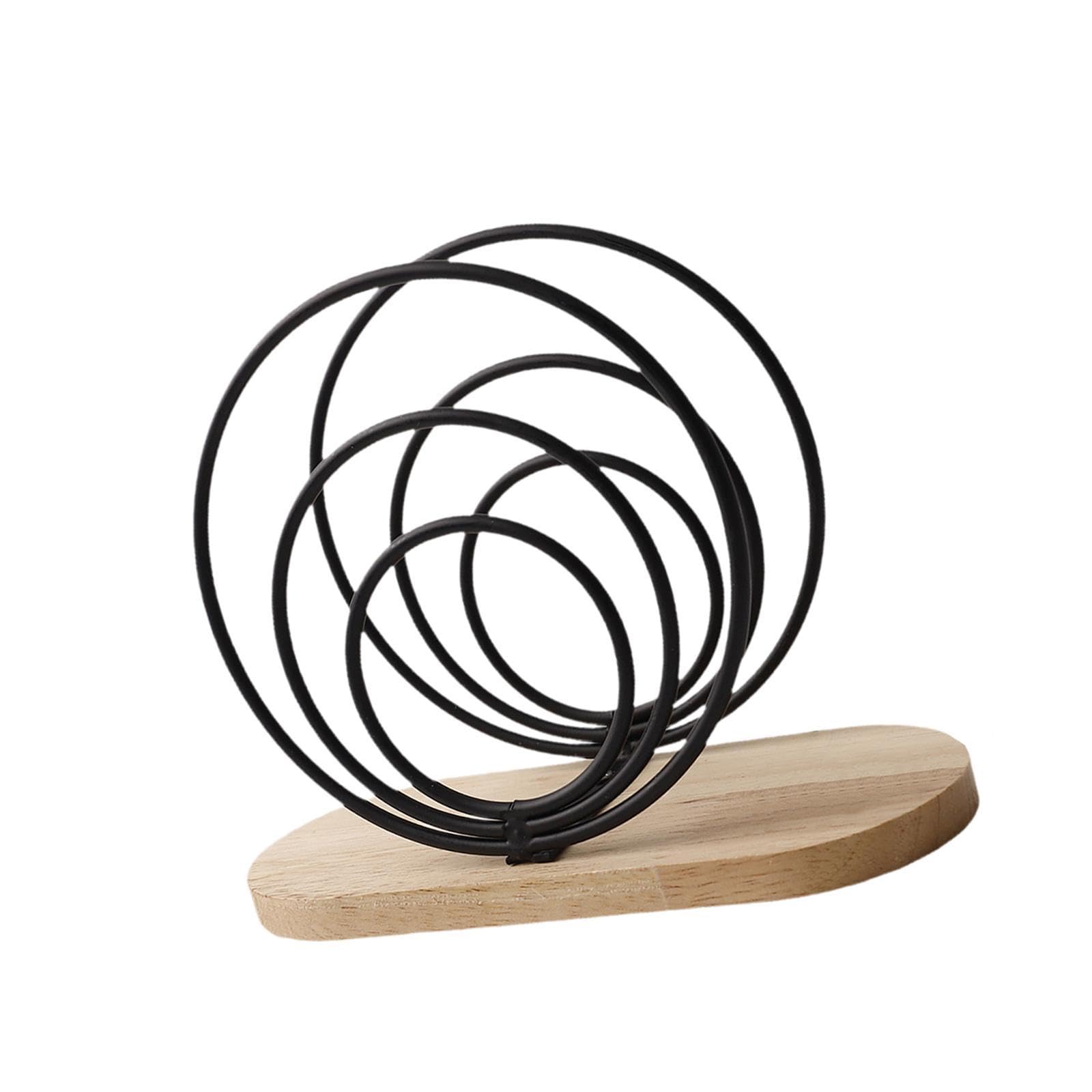 Napkin Holder Upright Stand Tissue Dispenser for Picnic Buffet Dinner Tables Circle Black-image-18