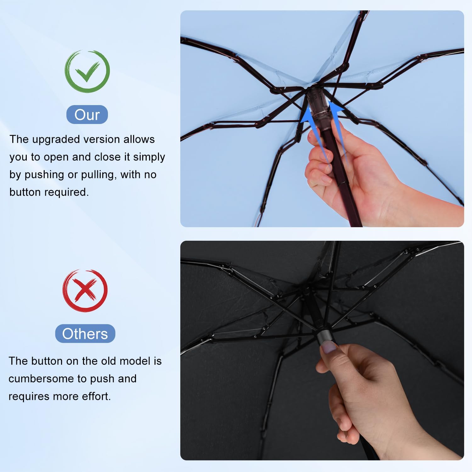 Mini Umbrella for Travel - Waterproof Portable Folding Umbrella Flat Compact Lightweight Small Umbrellas for Pocket Purse - Image 6