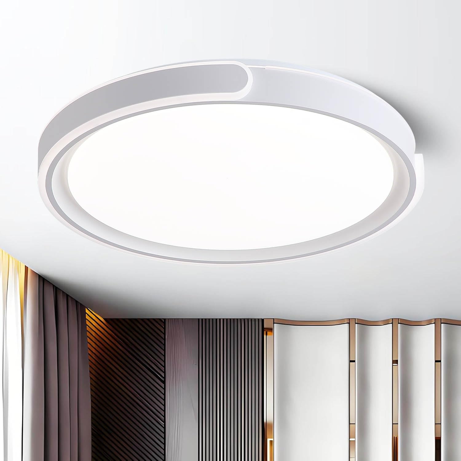ASJK Plafoniere LED Rotonda da Soffitto Dimmerabile 96W, 8600LM, con design Moderno. 3000k- 6500K, adatta ad soggiorno, cucina, camera da Letto o corridoio. 50cm Bianco