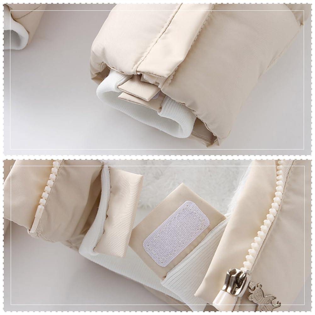 Combinaison de Neige Bébé Garçon Chaud Coupe-vent Jumpsuit Fille Epais Polaires Vêtements de Ski avec Gants et Couvre Pieds