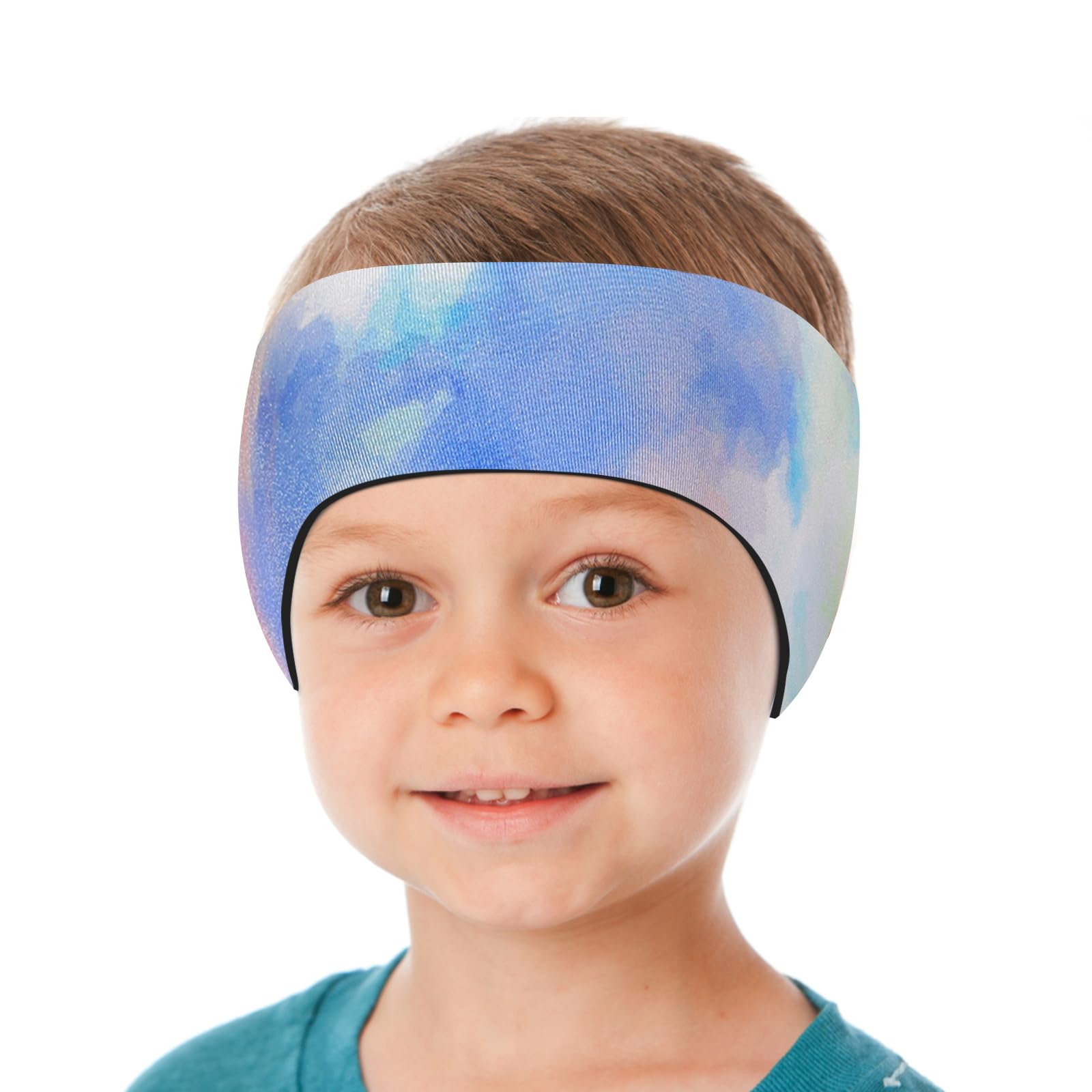 HeySplash Swimming Headband, Swimming Earplugs Kids Ear Plugs Ear Band Swimmer Ear Protection, Neoprene Ear Guard & Hair Guard for Kids Adults, Hold Earplugs in, M, Tie-dye Green — image 1