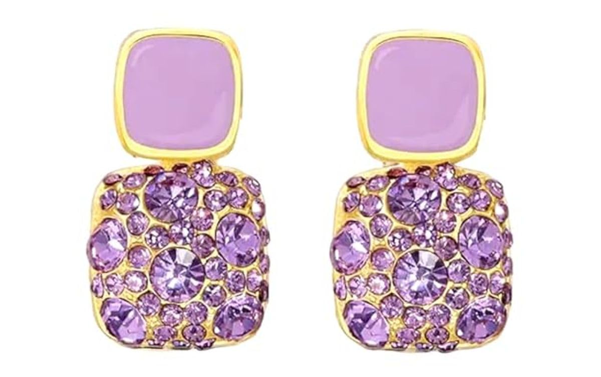VR Creatives Korean Earing Cuff Stud Earrings for Women & Girls Accessories Jewellery for Women | Best Gift for Birthday, Anniversary & Wedding Purple Colour (B0DF715537) Amazon Price History, Amazon Price Tracker