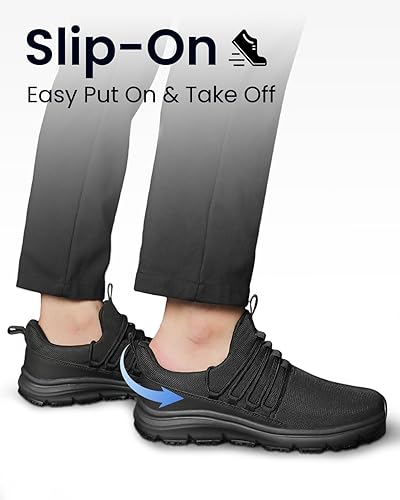 Miniatura 3 de VikoViren Zapatos de trabajo antideslizantes para hombre, para restaurante o servicio de alimentos, transpirables, ligeros, resistentes al agua,