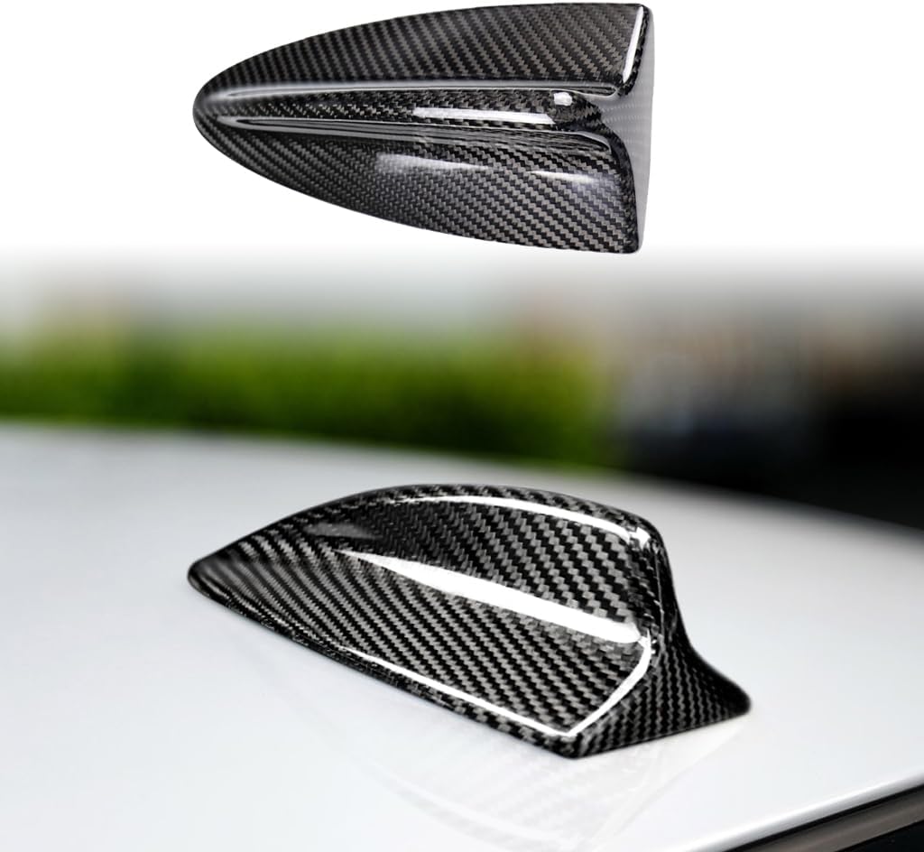 Hard Carbon Fiber Car Shark Fin Antenna Cover Compatible with BMW E46/ E90 M3/E92/E60 M5 Exterior Accessories Black. (7.28 inch)