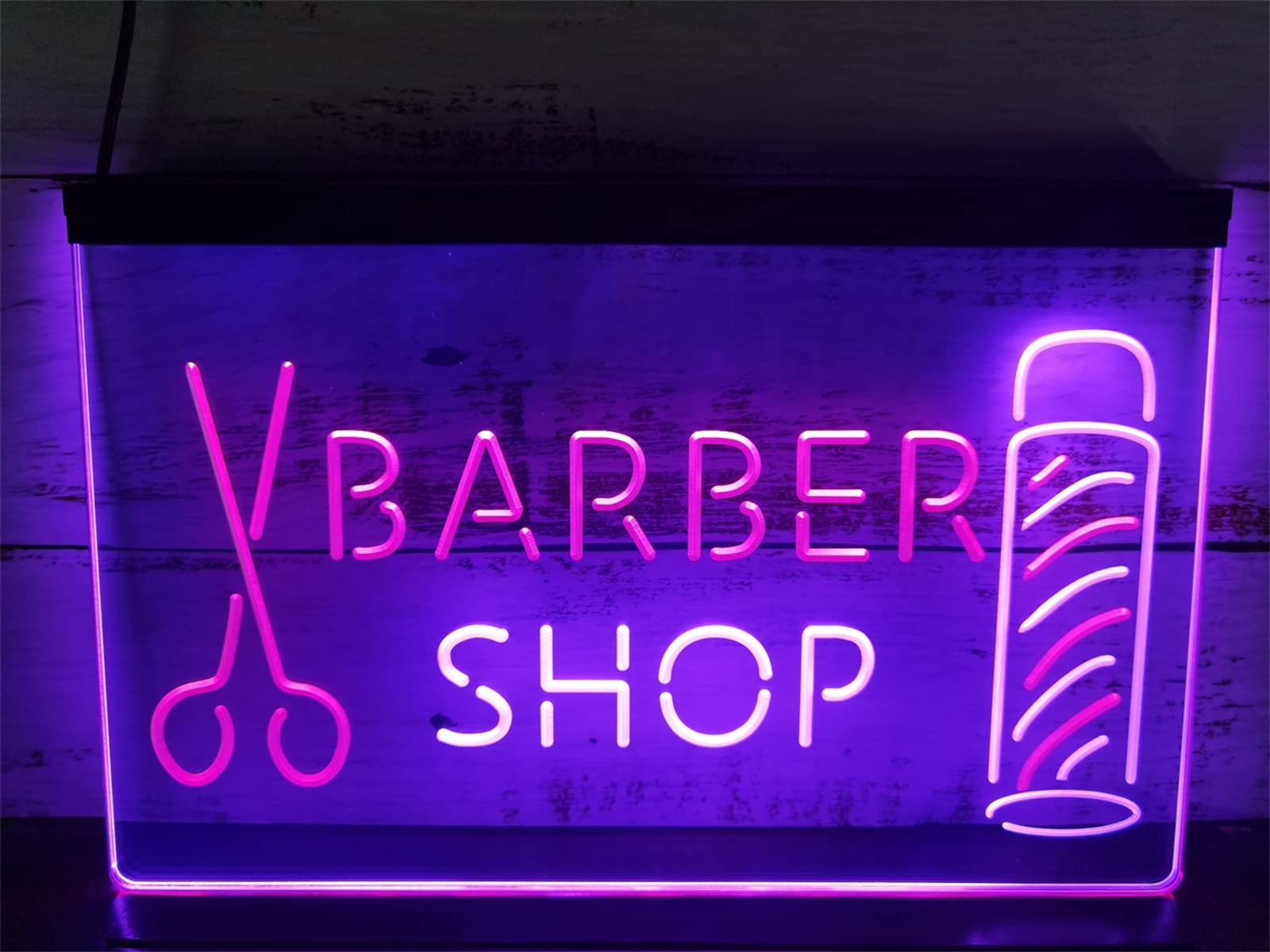 Amazon.co.jp: Barber Shop 理髪店シザーバー形状 LED ネオンサイン
