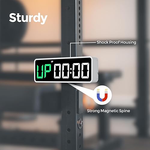 Miniatura 4 de REACHER Reloj portátil con temporizador de gimnasio para garaje en casa, cuenta regresivaarriba, cronómetro, temporizador de intervalos de