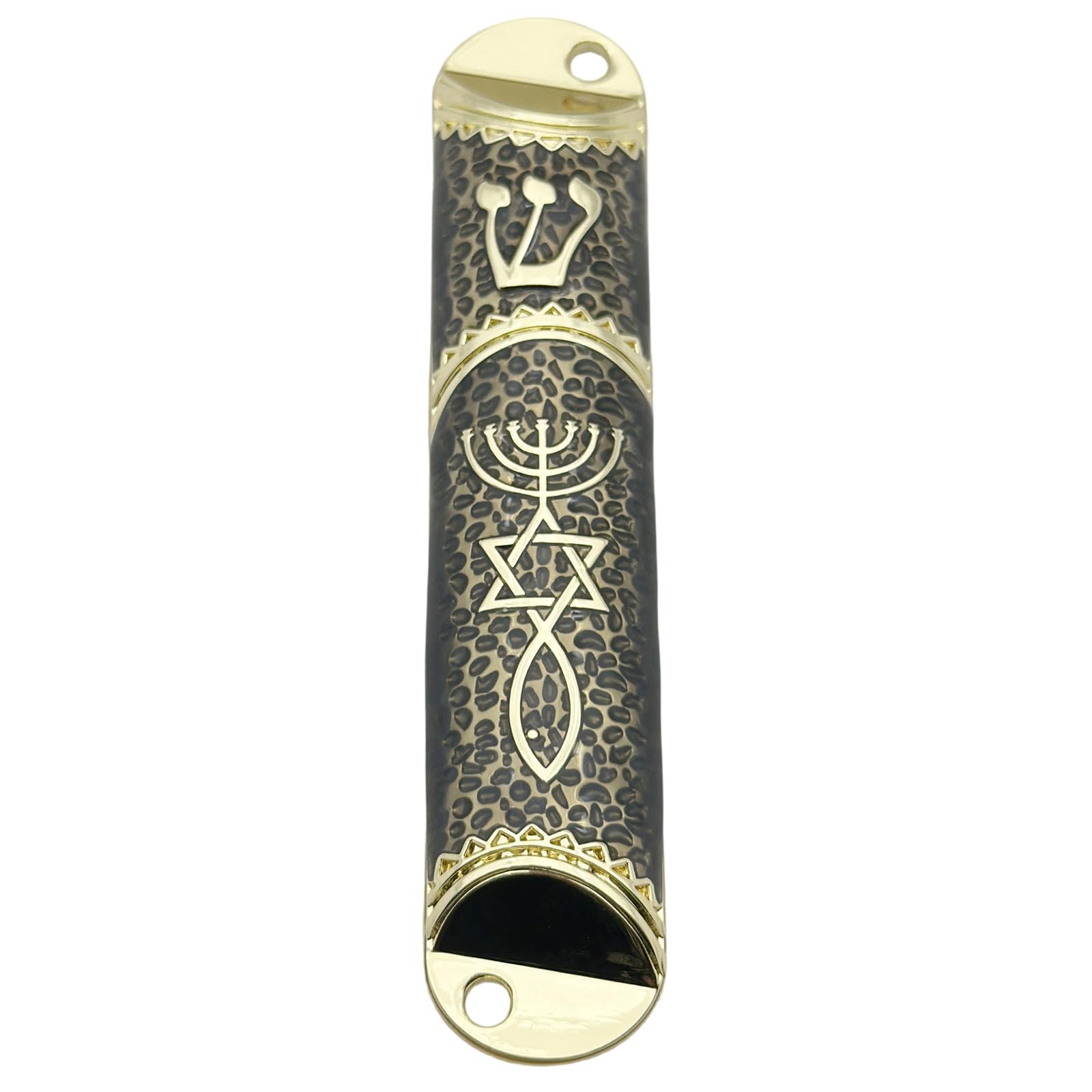 APGLSXY Metal Mezuzah for Door Jewishes Door Mezuzah Case Messianic Seal Holy Lands Mezuzahs Case House Warming Blessing Gift Metal for