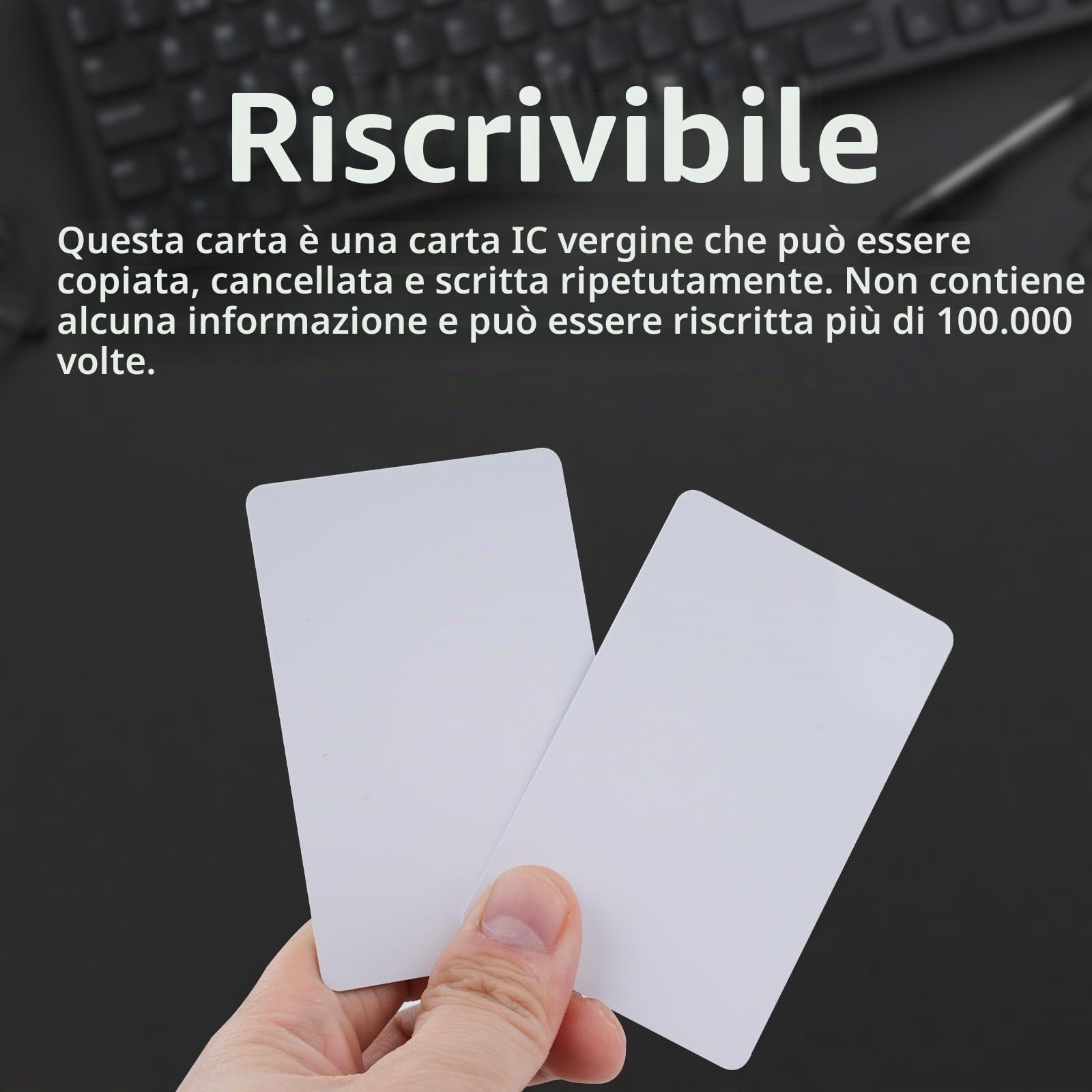 RFID Card 200pcs, UID IC Card Riscrivibile 13.56MHz Carta di Plastica Blanks PVC 1K Rfid Card Sostituibile per il Controllo Degli Accessi Blocco 0 Settore UID Card M1
