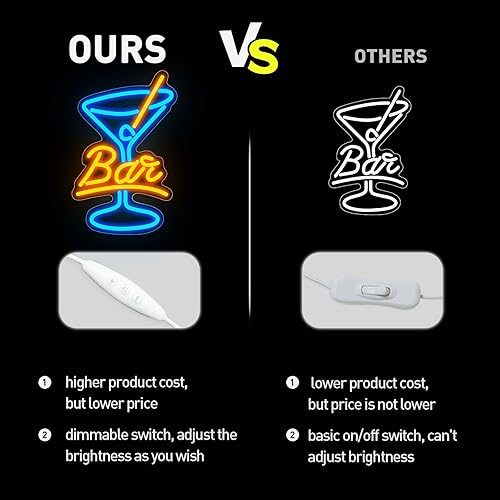 Miniatura 7 de EXOOHOUO Letrero de neón  Luces de barra de neón de 12.9 × 7.9 pulgadas para el hogar, bar, decoración de pared, regalos alimentados por USB, para