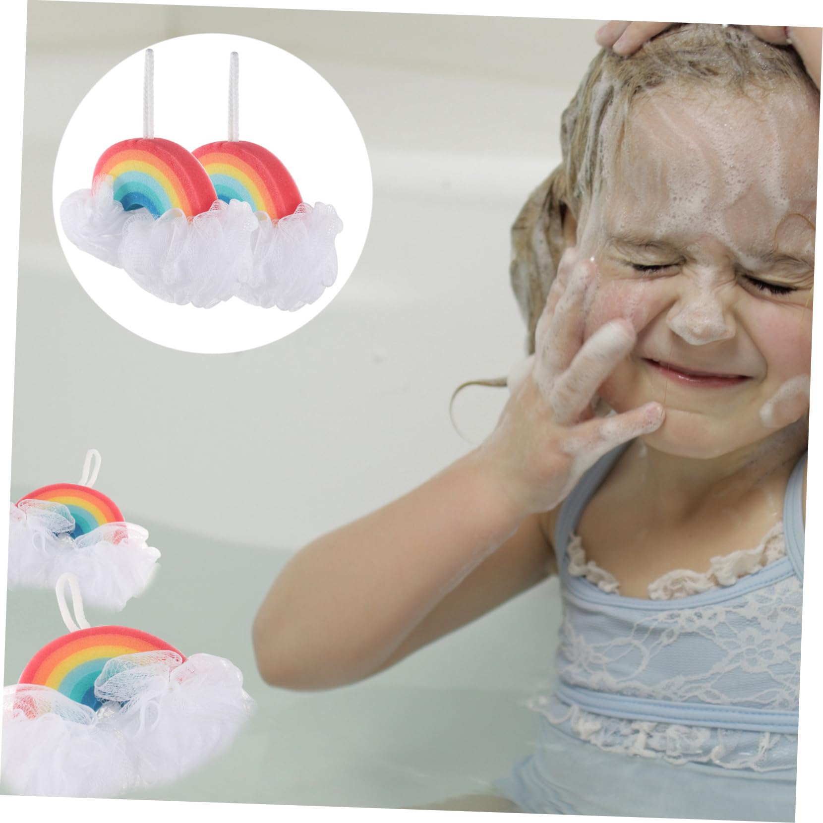 Esponja de Baño de Esponja Arcoíris 2 Piezas para Niños y Bebés