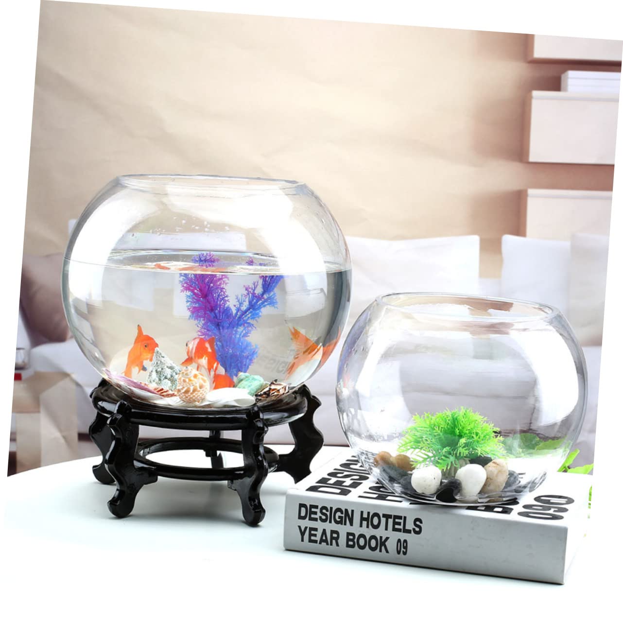 Acquario Rotondo Decorativo in Multifunzione Per Pesci Betta Per Ufficio Casa Moderno Design Salvaspazio