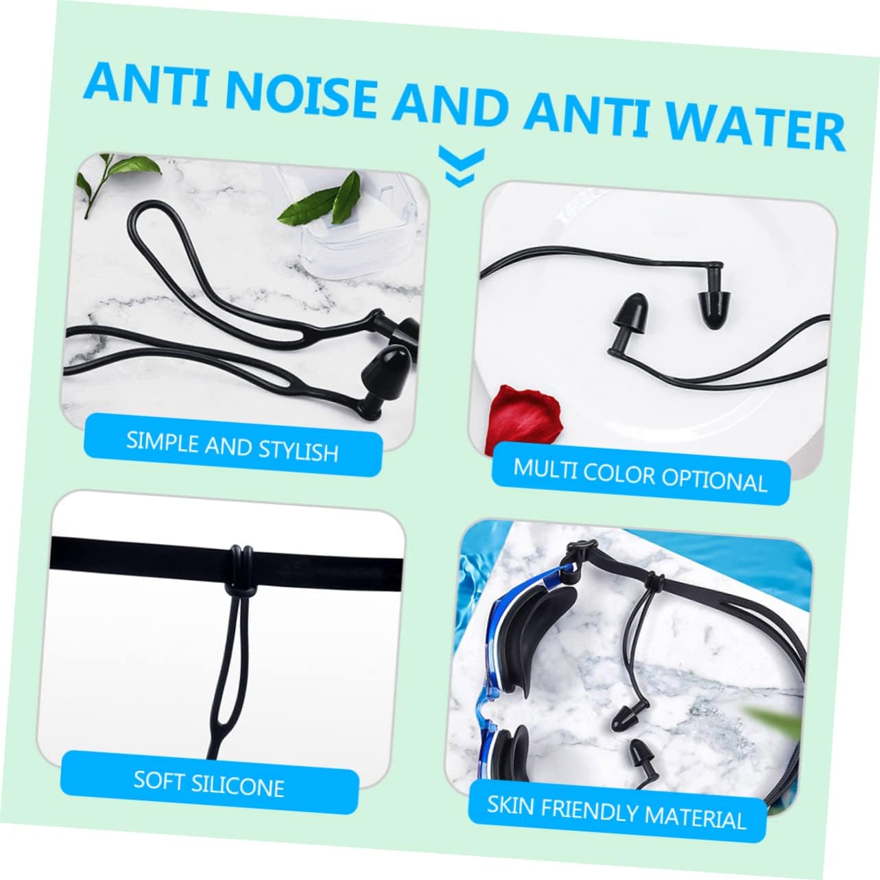 3pairs Silicone Ear Plugs Comfortable Ear Protection for Adults and Boy Girl Swimming Diving Bathing and Water Sports Reusable and Flexible Design