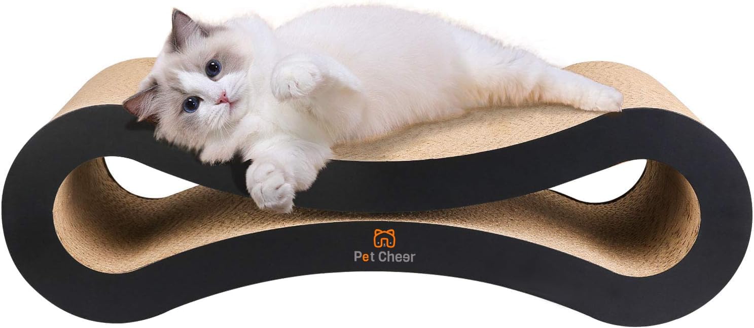 Ultimate Cat Scratcher Lounge Bed,Superior Cardboard & Construction PetCheer - Black