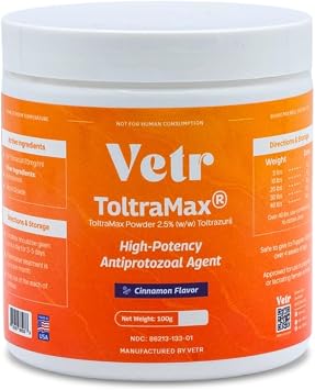 Vetrs Toltramax Toltrazuril Powder for Horses, Dogs, Cats, 100g 2.5%, Cinnamon