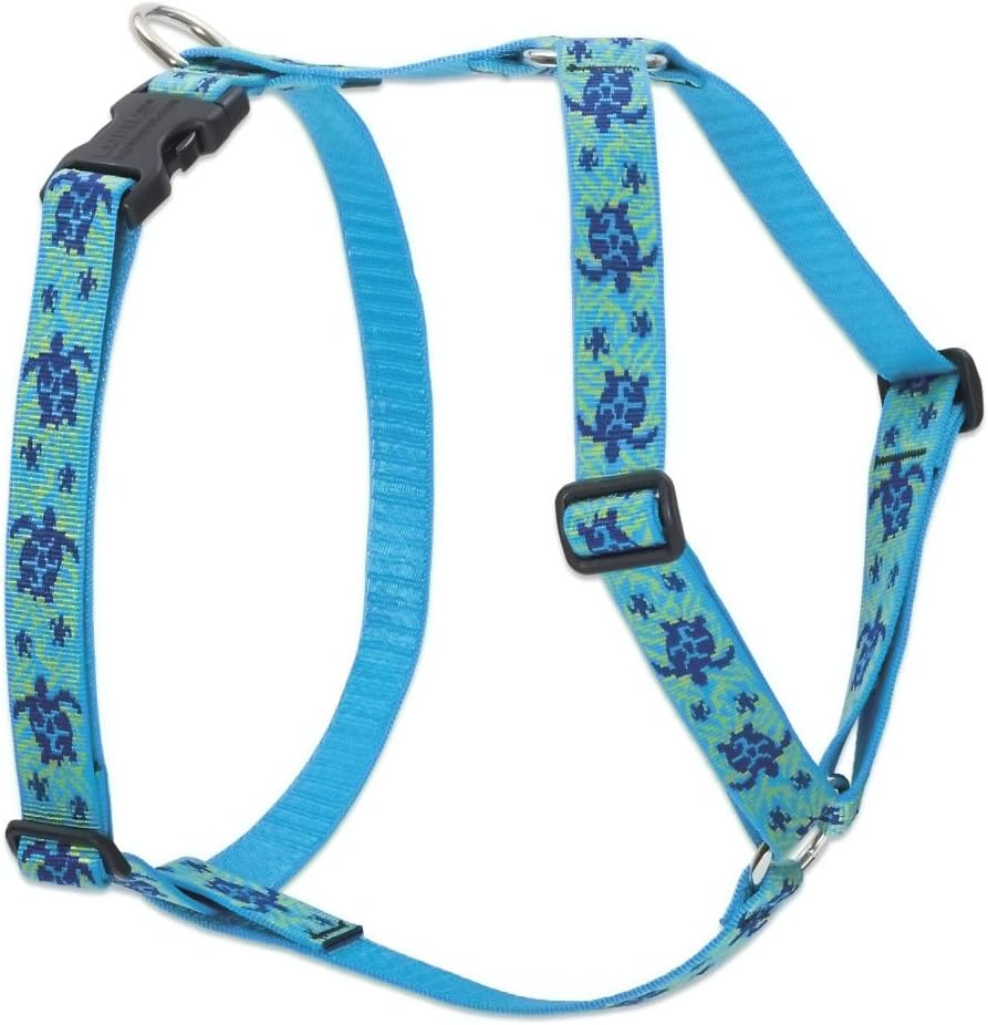 LupinePet Originals 1" Turtle Reef 20-32" Adjustable Roman Dog Harness for Medium Dogs