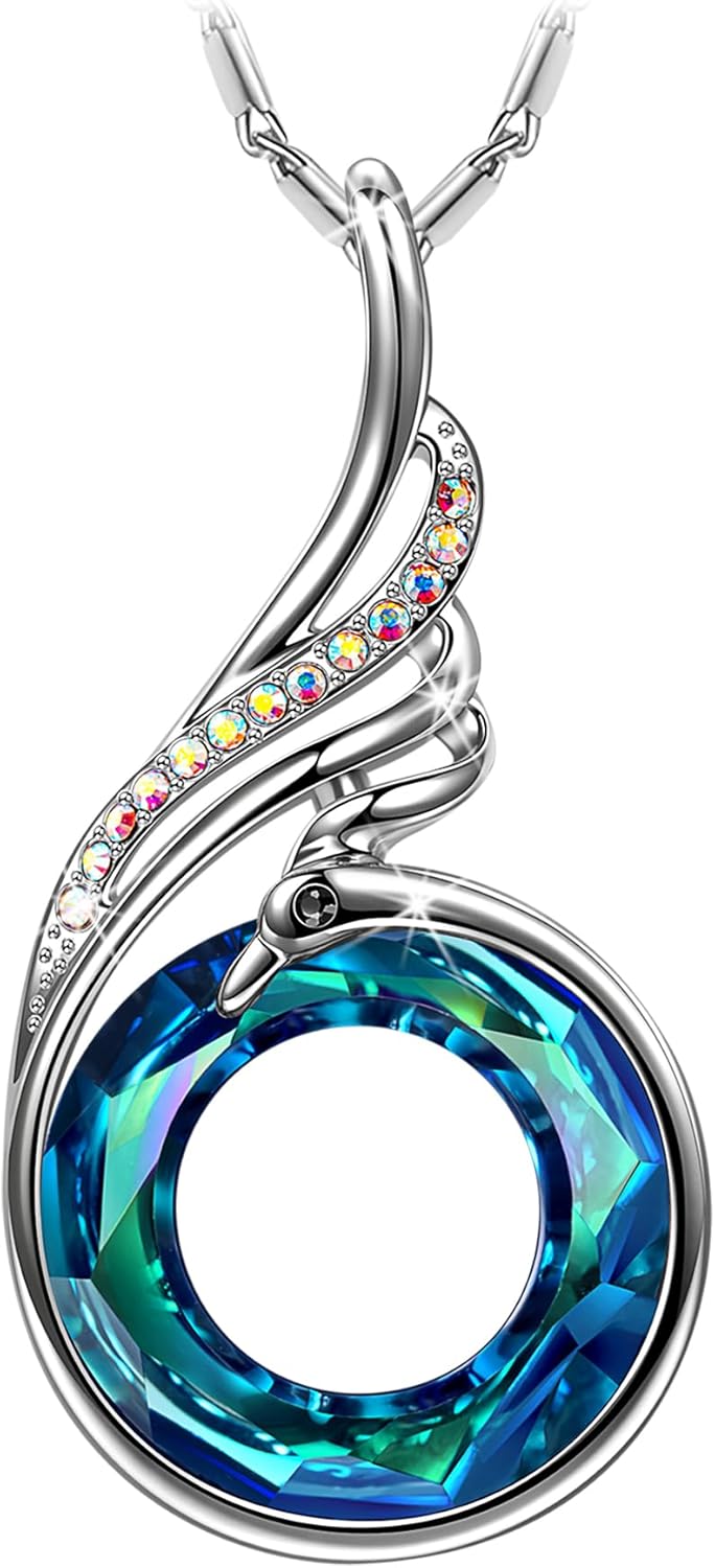 Kate Lynn "Rise From the Ashes Phoenix Necklace Made with Crystals from Austria, 18"+2" Necklace, Packaged with Jewelry Box, Birthday Gift for Women, Symbol of Luck and Renewal