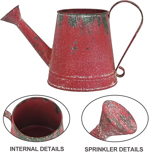 Miniatura 10 de Linda regadera pequeña para plantas de interior, de metal, para plantas al aire libre, bonsái, flores decorativas (verde, 1.5 L, 50.7 onzas)