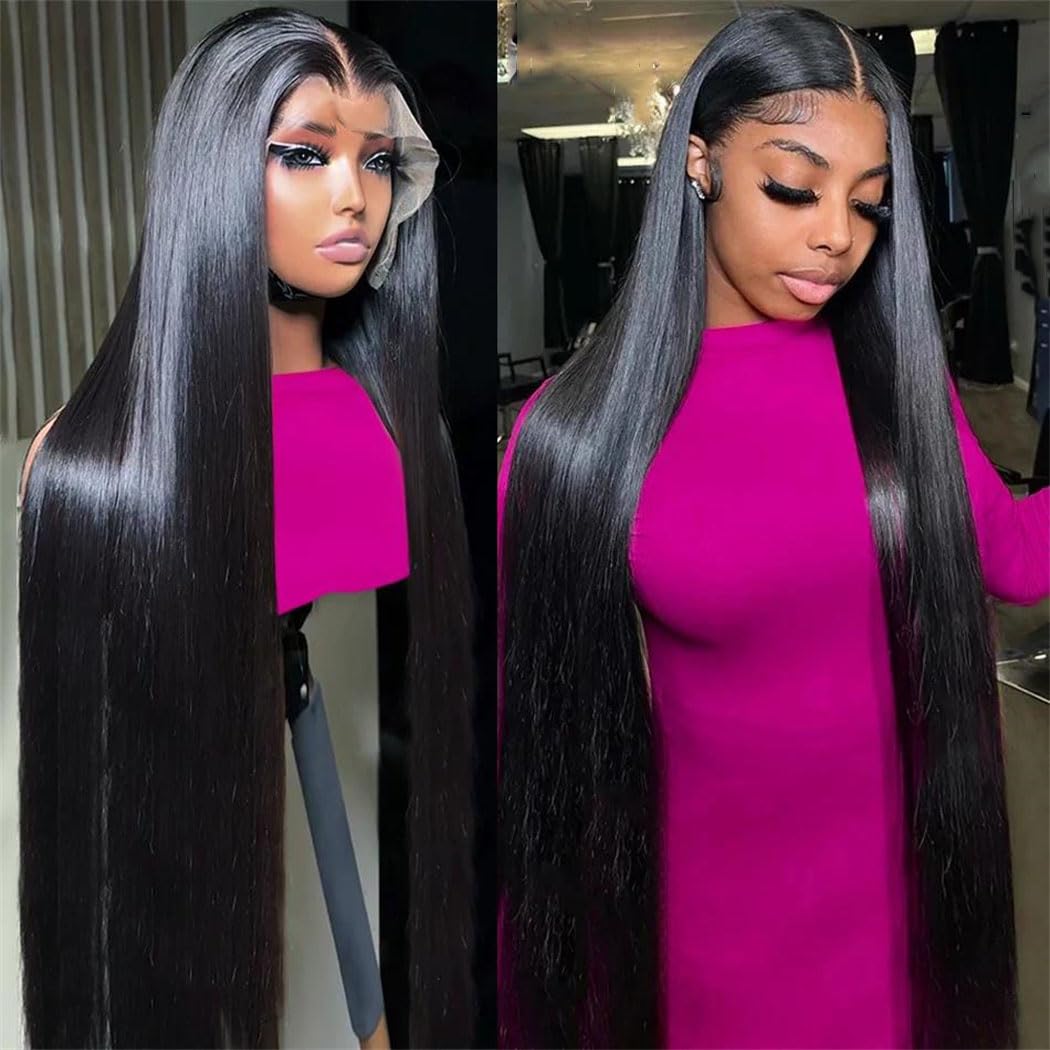 Women's Straight Lace Front Wig 250% Density Human Hair Pre-Plucked Natural Hairline Brazilian Remy Hair
