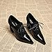 2025 Autumn New Pointed Toe Pumps High Heels Elegant Simple Fashion Women's Shoes Black Bandage Brogue British High Heel Chunky Heel Pumps Shoes (Black, Adult, Women's, 9.5, Digital, US Shoe System, Medium(Medium))