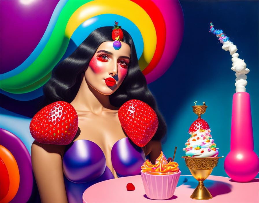 Peinture sur toile poster 58x90 cm surréalisme fille design insolite moderne