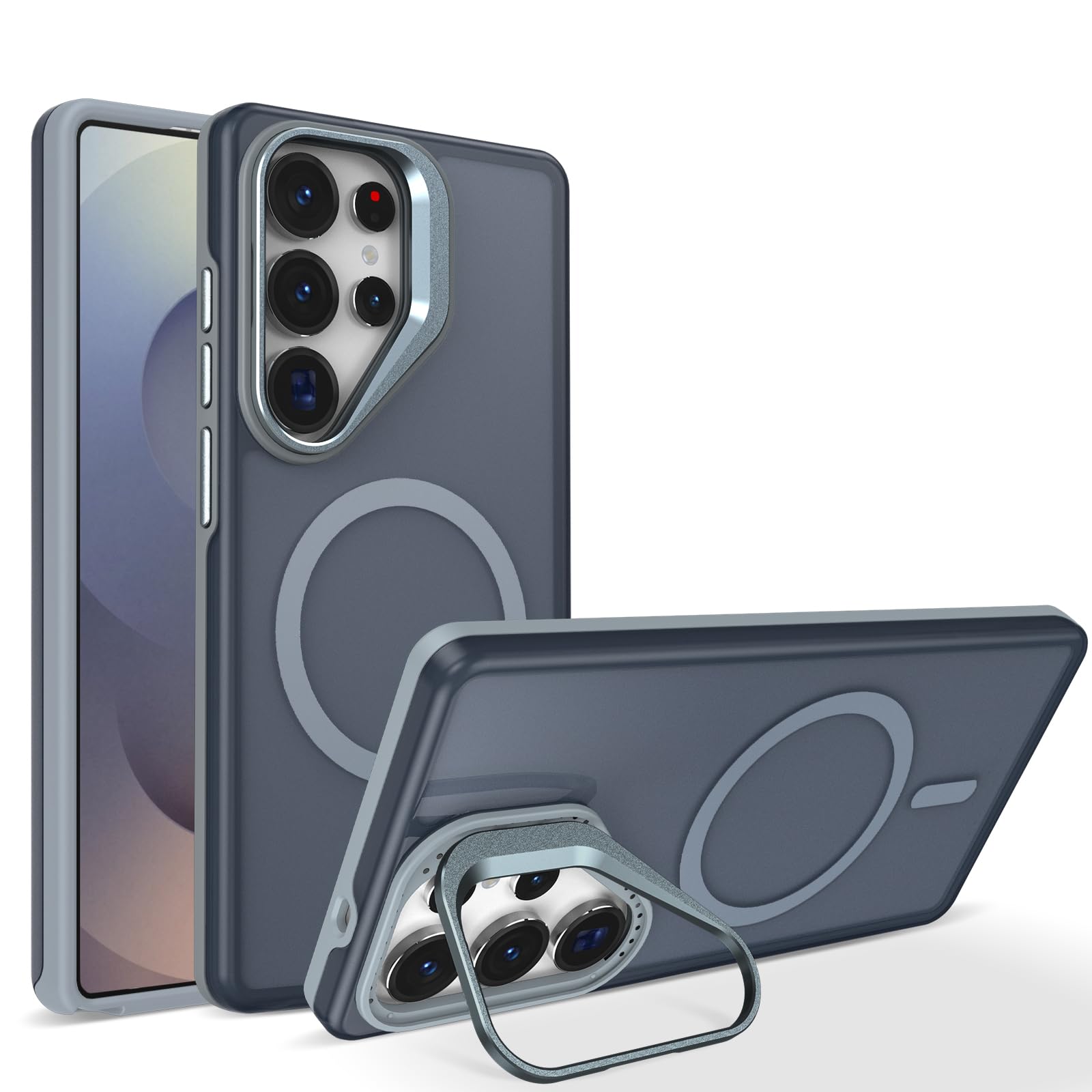 Coque Galaxy S25 Edge magnétique grise et transparente mate