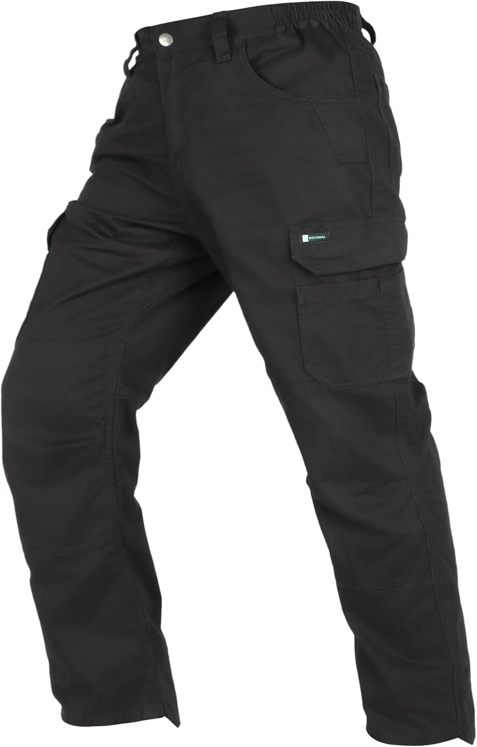 BOCOMAL Men's Work Cargo Pants 12 Multi-Pockets 100% C Relaxed Fit Dura Comfort Water/Stain Resistant Outdoor Hiking Pant