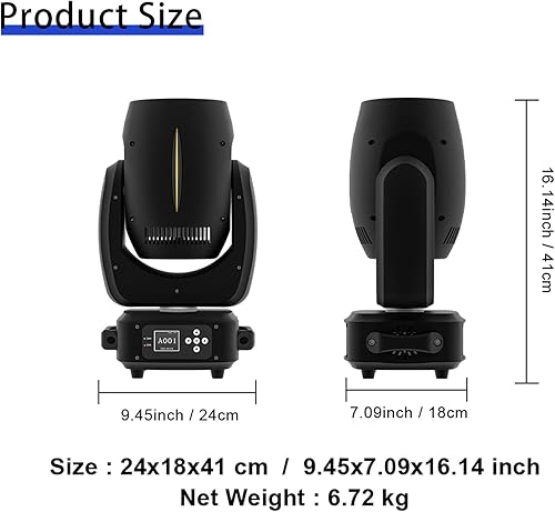 Miniatura 2 de SHEHDS Luces de escenario de 180 W, luces de cabeza móvil, 14 Gobos 11 colores, efecto BFrostPrismZoom, prisma de 18 facetas DMX512, lente de 4.724