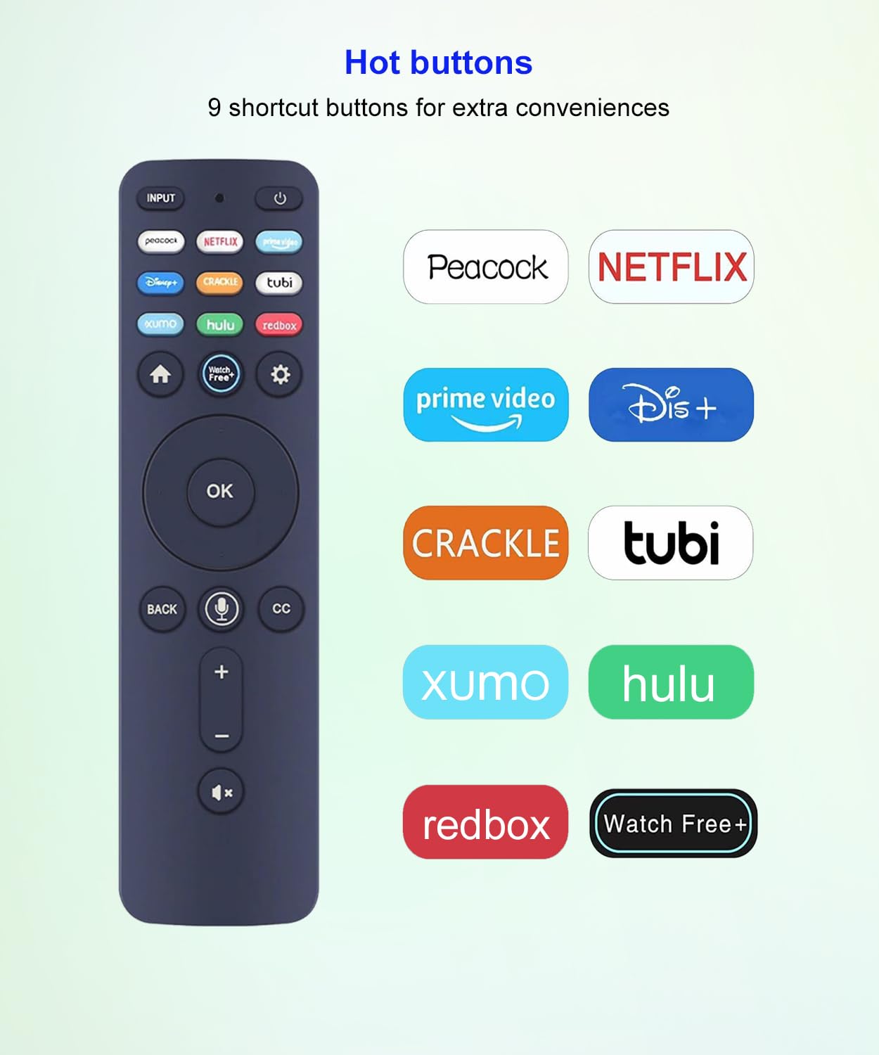 Mando a distancia de voz universal para Vizio Smart TV V555M-K01 M75QXM-K03 V435-G1 V505-J09 P75QX-J01 M55Q7-G2 V655M-K04 M70Q6-J03 V705M-K03 M4 3Q7-HH 1 repuesto M50Q7-J01