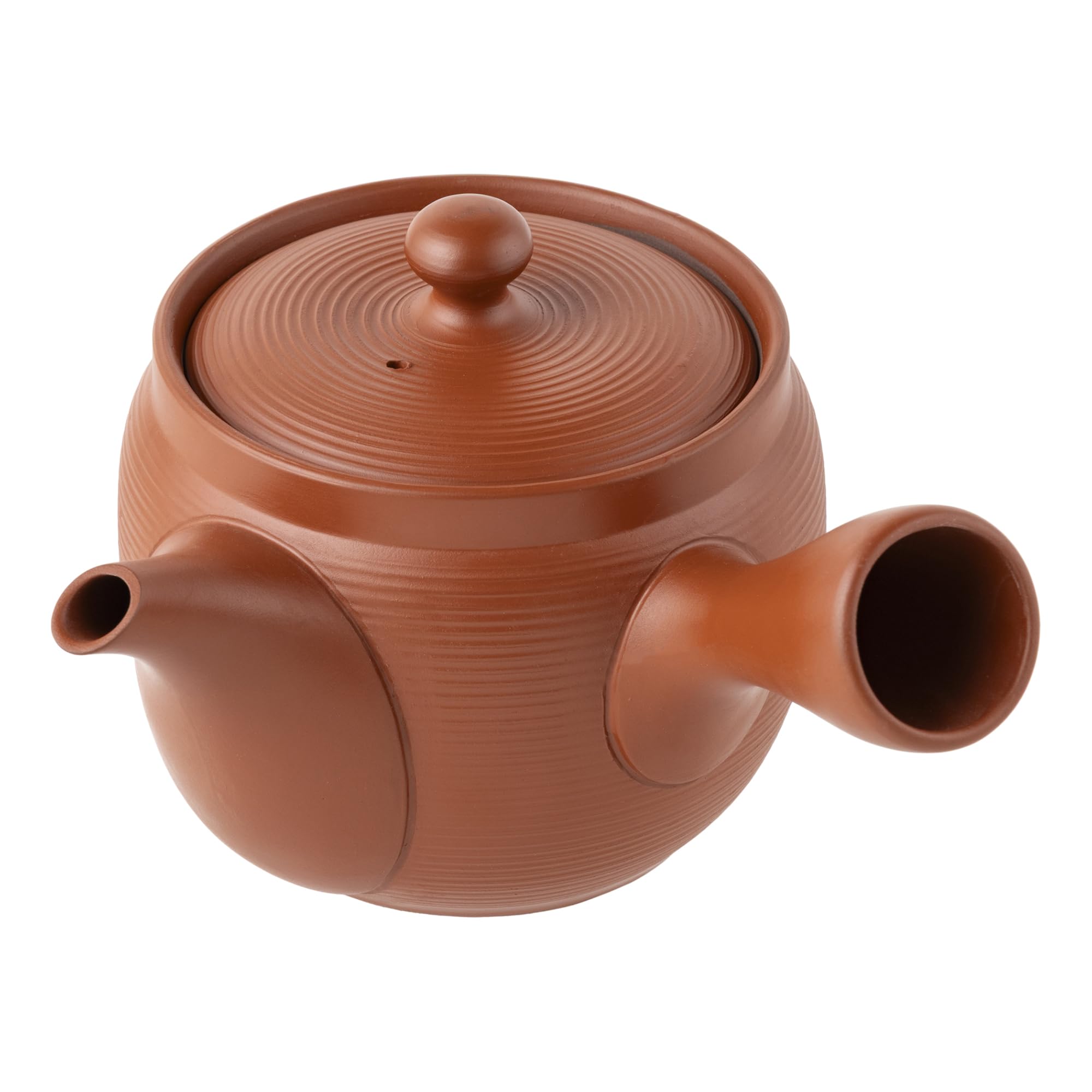 Tokoname Yaki Crystal Kiln Vermilion Line Kyusu Teapot Large 20oz Japan