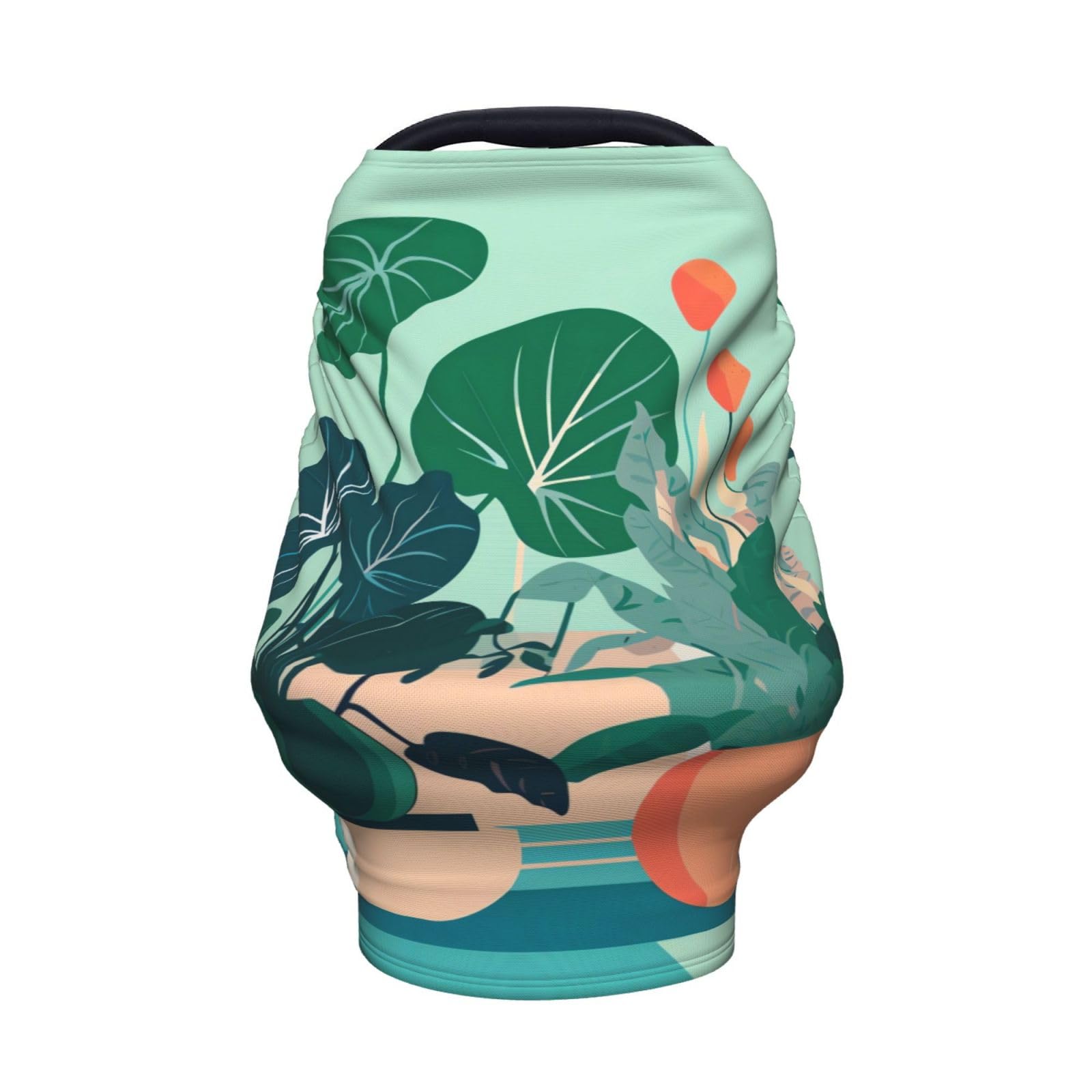 XZDHYZ Indoor cartoon potted green plants Versatile full-print Stroller Chair Cover/Nursing Cover, specially designed for your baby, Black