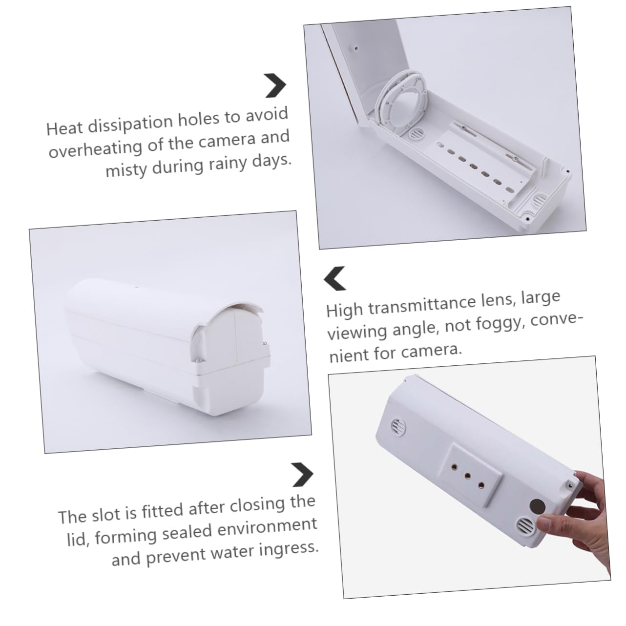 Housse de Protection pour Caméra de Sécurité en PP Blanc, Étanche, Trous de Dissipation Thermique, pour Caméra Extérieure