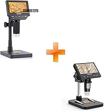 Elikliv EDM4C Coin Microscope with Scale：4.3" Digital Microscope with Adjustable LED+Elikliv Coin Microscope, 4.3'' LCD Digital Microscope 1000x