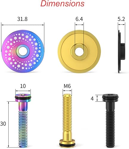 Miniatura 8 de Tapa superior de auriculares de aleación de titanio, cubierta de vástago con perno para bicicleta de montaña MTB, 1-18 pulgadas (aceite Slick
