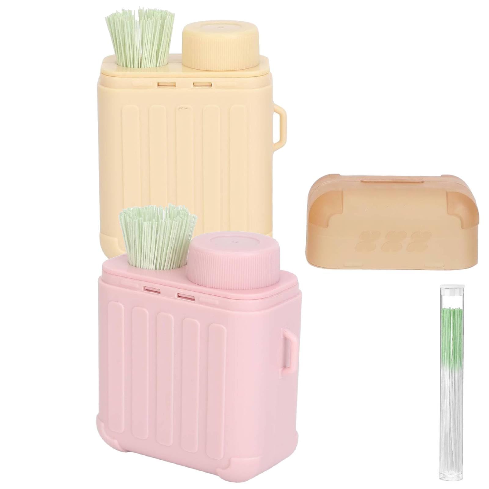 Ear Hole Ear Care Kit, Ear Piercing Cleaning Kit, Ear Piercing Hole Cleaner Floss Kit with 300pcs Ear Piercing Hole Cleaner Floss, Earrings Hole Cleaning Set for Women Men (Rose+Mint)