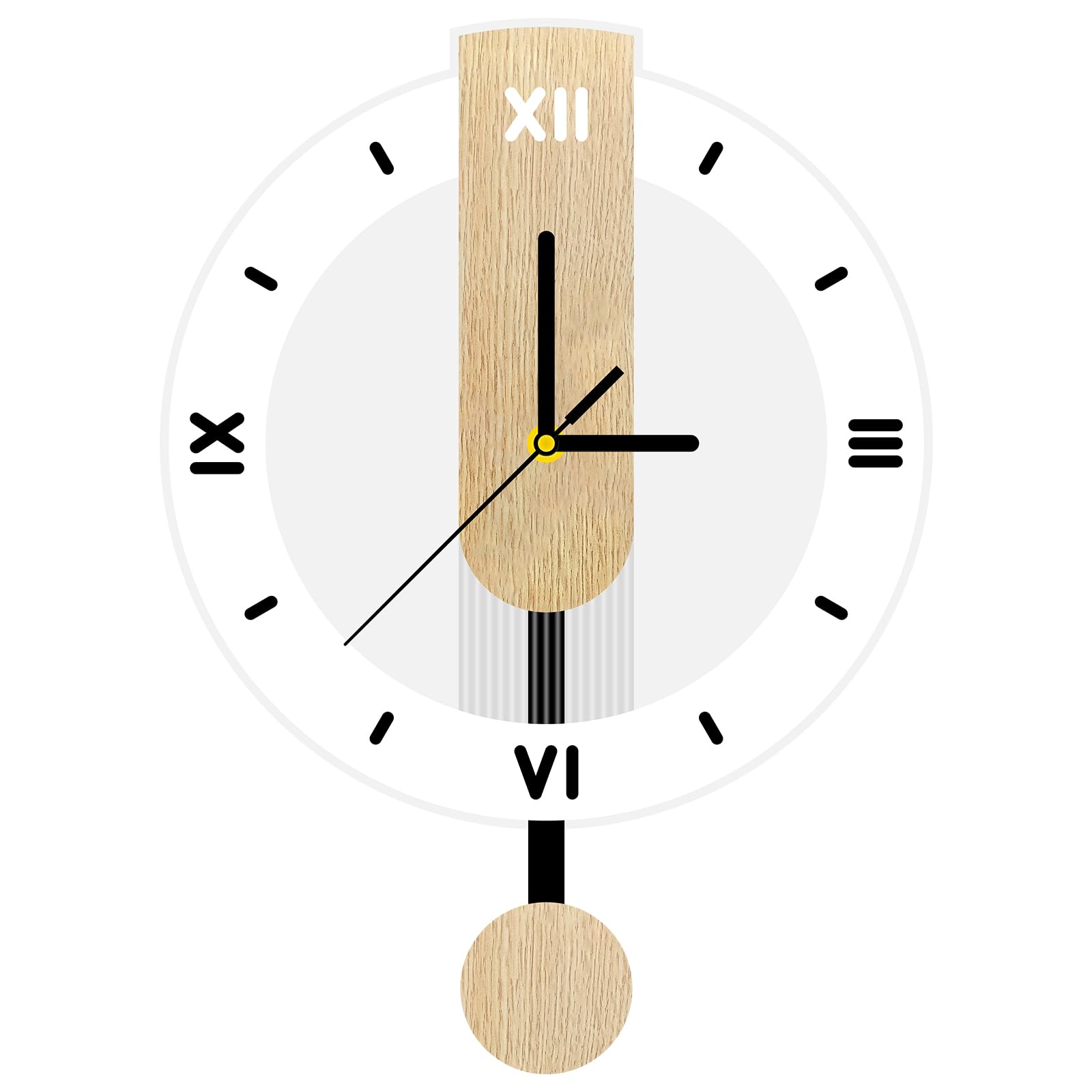 Orologio da Parete in acrilico e legno, Silenzioso, Senza Ticchettio, a Batteria, Numeri Romani Orologio Parete Moderno, per Soggiorno, Cucina, Bagno, Ufficio (28,5 * 39 cm)