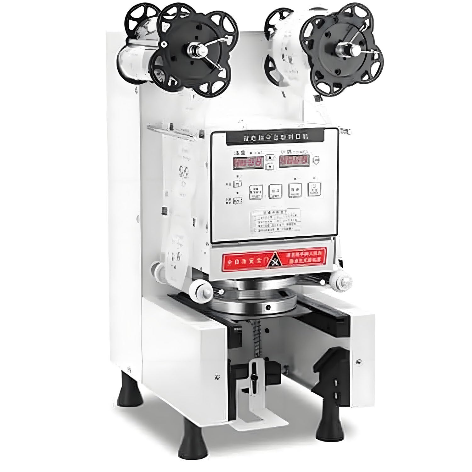 AiODiO 350w Commercial Cup Sealing Machine,with LCD Counter, Seals 500-650 Cups per Hour, Compatible with 90mm and 95mm Cups, for Milk Tea, Coffee & Smoothies White