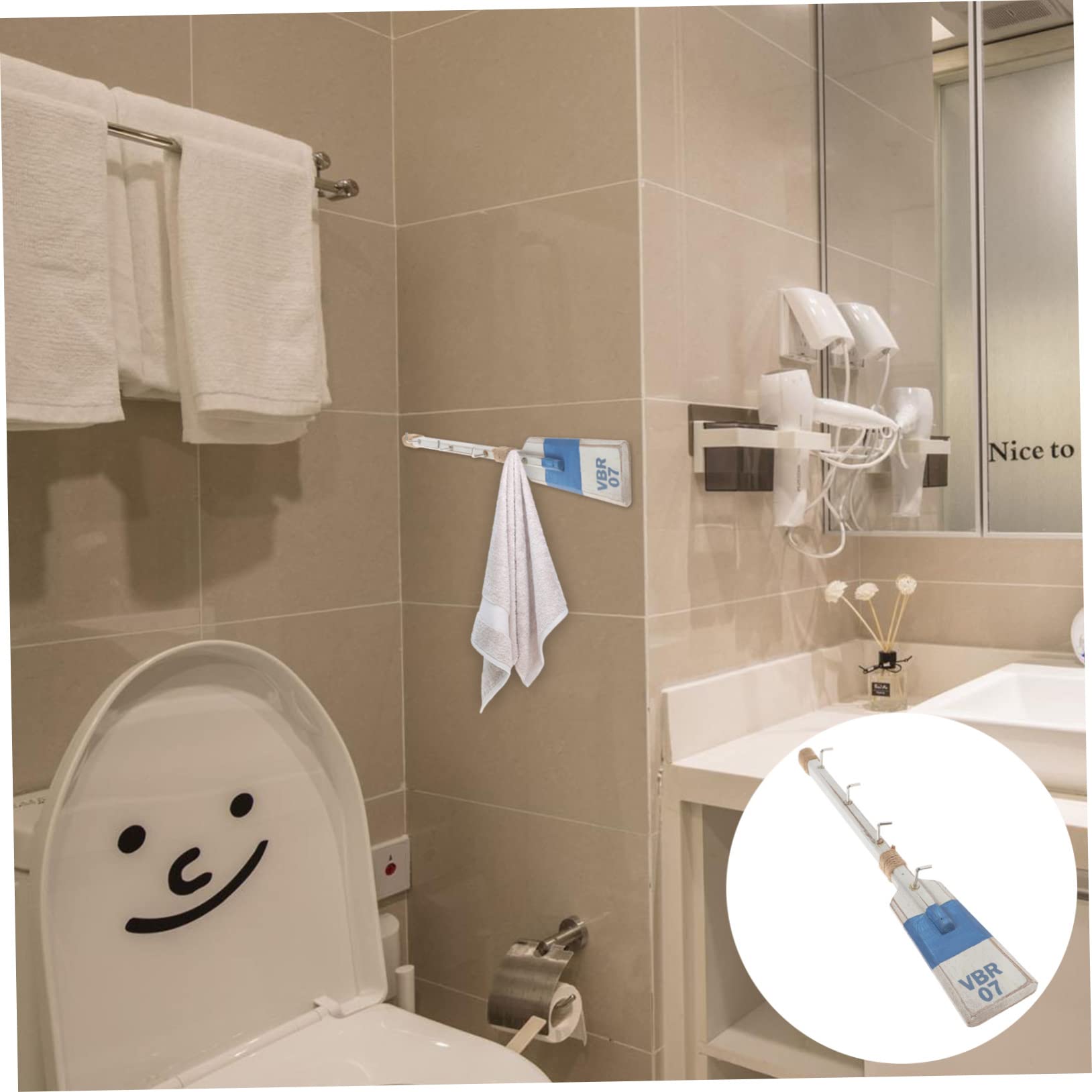 Ganci Appendiabiti Nautici in Legno Decorativi in ​​stile Per Cucina Bagno Camera Da Letto Ufficio