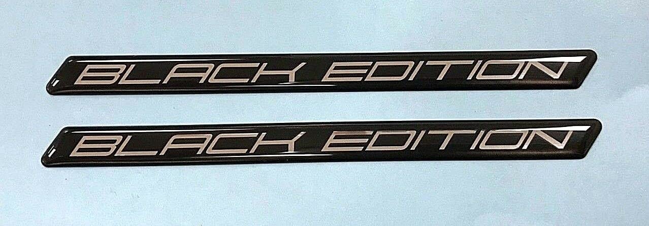 Gelz Black,Chrome 2 X 143Mm Black Edition Domed Stickers/Decals - Chrome On Black