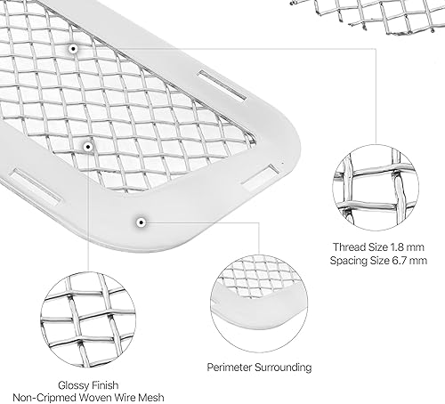 Miniatura 5 de APS Rejilla de malla cromada de acero inoxidable premium compatible con Chevy Malibu 2008 2009 2010 2011 2012 parachoques inferior superior
