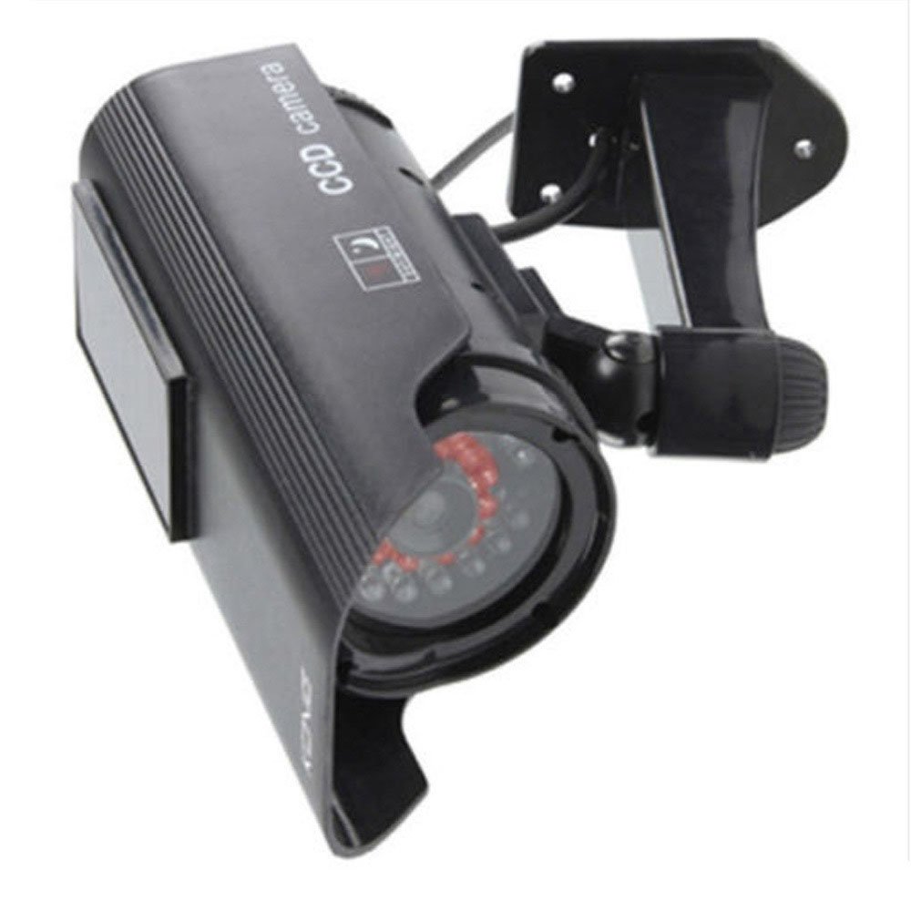 ELEAR™ 4 X Énergie solaire noir Fausse sécurité fictive Caméra CCTV imperméable à l'eau IR LED Surveillance intérieure extérieure