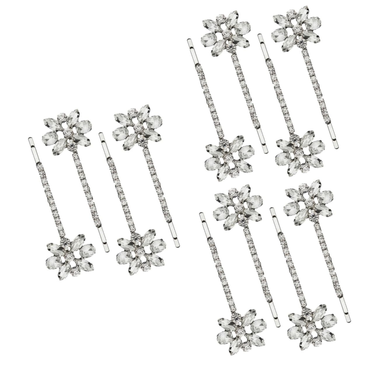 3 Set Di Fermagli Per Con Strass E Fiori in Argento Per Donne E Ragazze Eleganti Accessori Per Da Sposa 2 Paia*3
