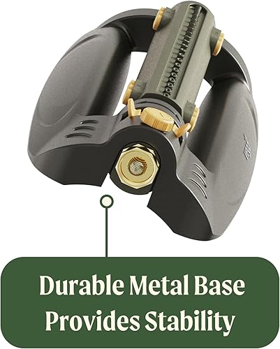 Miniatura 3 de Vego Aspersor oscilante turbo con conector rápido con base de metal y 20 boquillas de precisión, ajustable en 3 direcciones para cubiertas de patio
