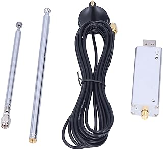Eujgoov 0.1MHz‑1.9GHz Receiver Aluminum Alloy Full Band Receiver TCXO Temperature Compensated for XP Win and Other Systems
