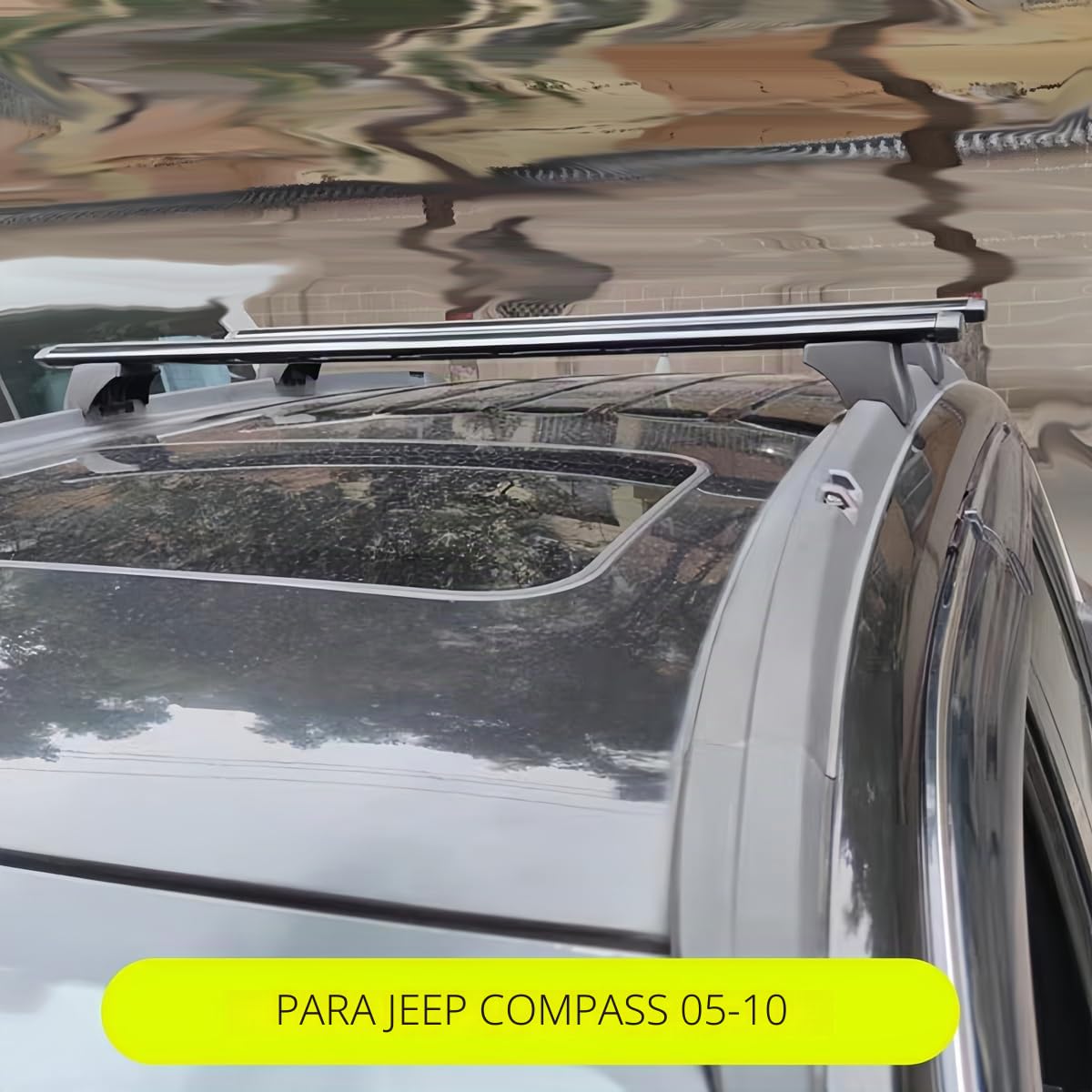 para Jeep Compass Barras de Techo, Rieles Portaequipajes para 2005-2021, Fit Coches con Rieles Aleación de Aluminio Capacidad de Carga de 180kg, con Herramientas de Instalación,2005-2010