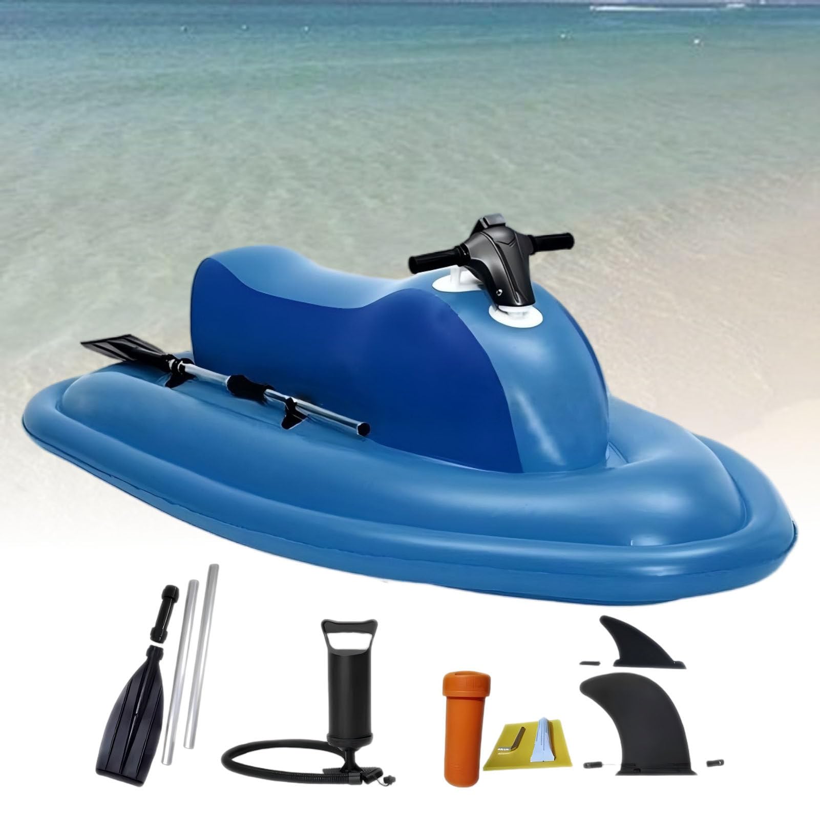 ROGHA Inflatable Jet Ski, Ride-On Watercraft, Portable Jet Boat