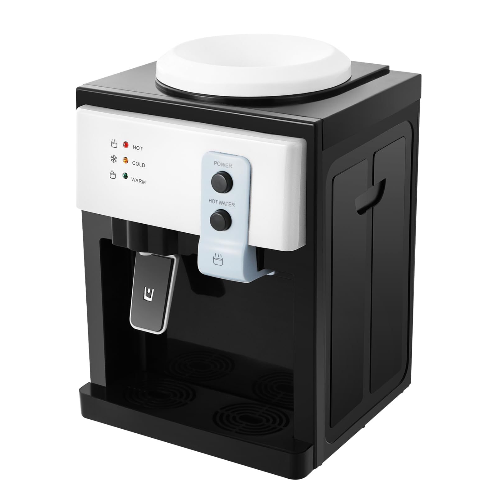 Distributore di acqua fredda/calda, erogatore di acqua potabile, 75 W, raffreddamento e 500 W, riscaldamento con un pulsante, adatto per ufficio, camera da letto e soggiorno